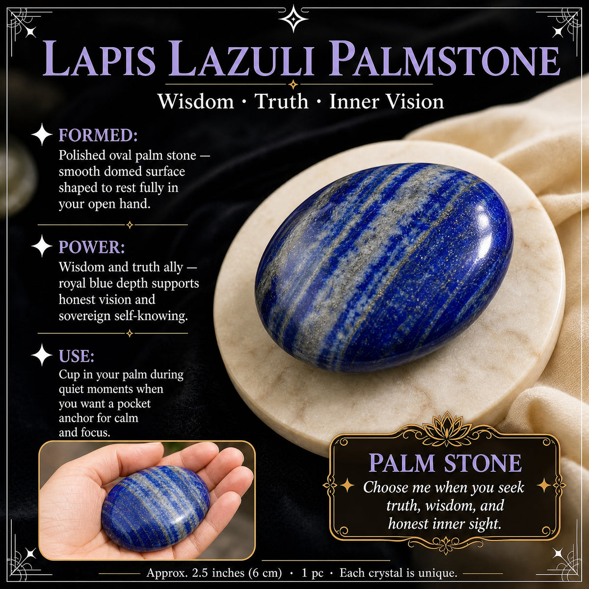 Pierre de palme lapis-lazuli