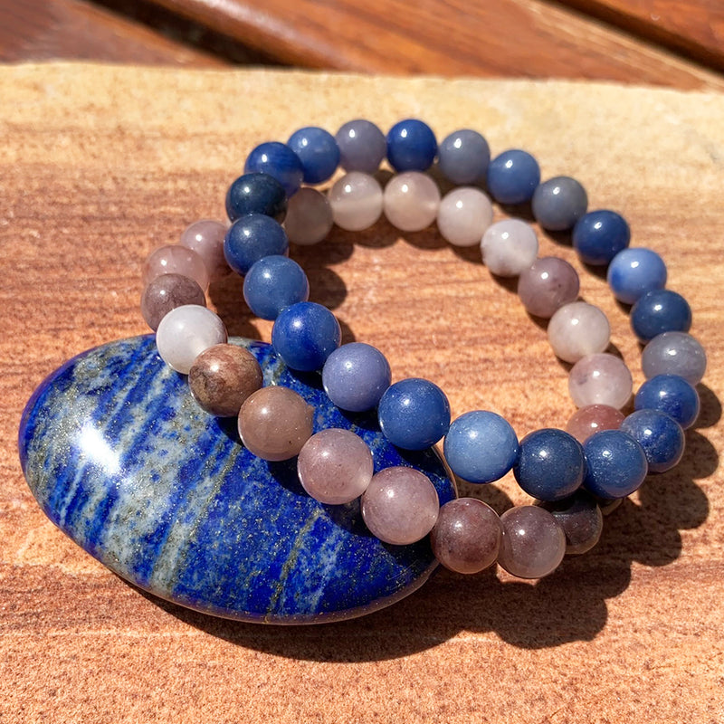Lapis Lazuli & Aventurine Mala Bracelet & Palmstone