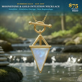 Κολιέ μενταγιόν Z ARRON DESIGN Serenity Moonstone από χάλκινο σύρμα