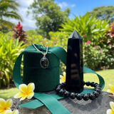 60% SAVING Obsidian Necklace - Mala - Point -Divine Strength Trio