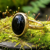 Black Onyx & Gold Protection Ring