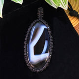 Onyx Macramé Pendant Necklace