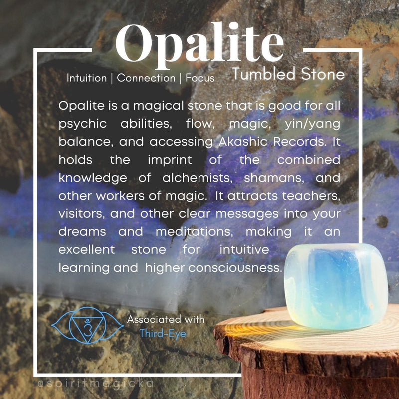 Opalite Tumbled Cube - tumbledstone