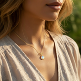 Κολιέ μενταγιόν Z ARRON DESIGN Serenity Moonstone από χάλκινο σύρμα