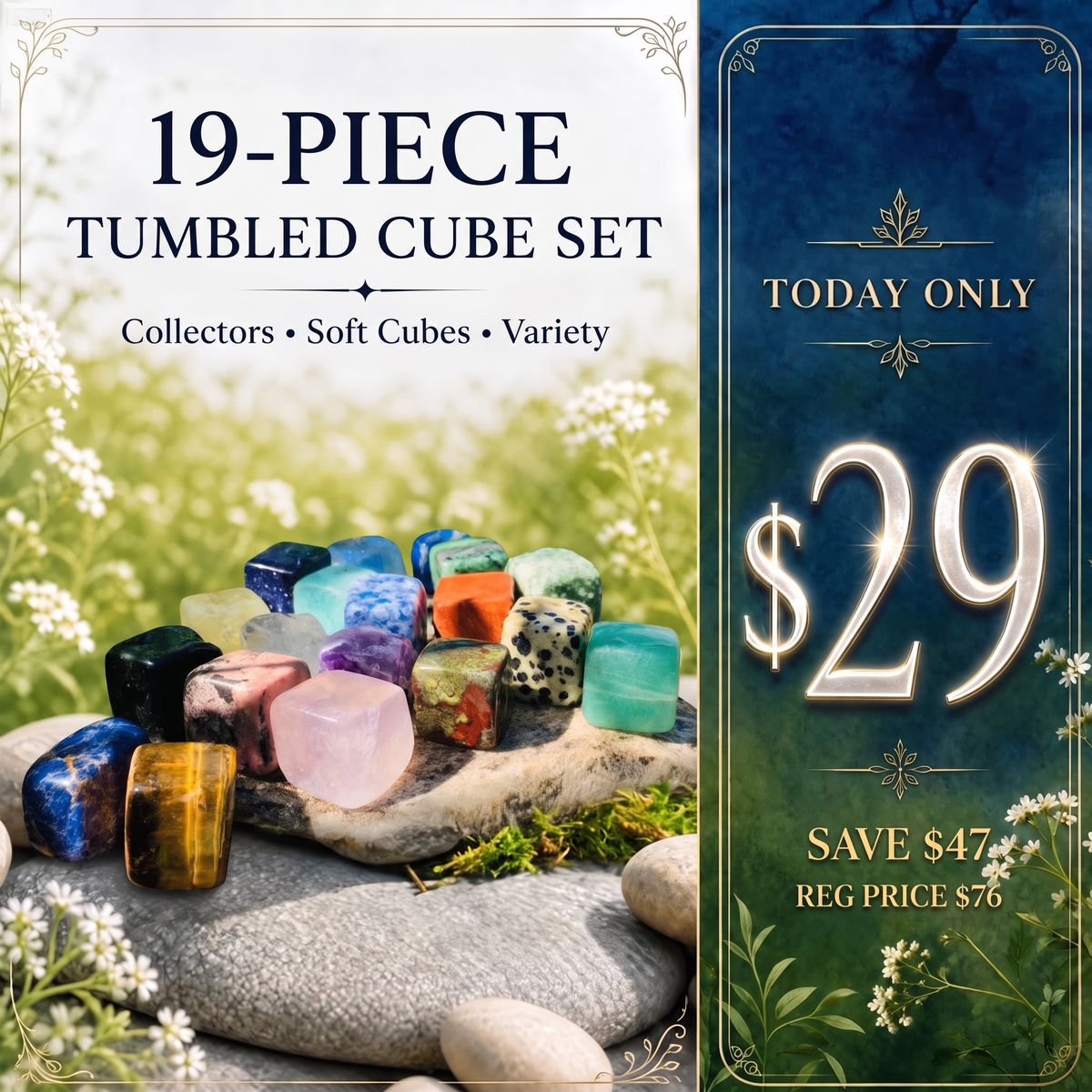 Ensemble de 19 cubes roulés