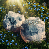 SAVE 60% Celestite Geode & Faith Opal Ring Set