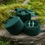 Blue Howlite & Silver Cuff Earrings