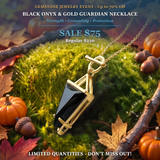 GEMSTONE JEWELRY EVENT -Black Onyx & Gold Guardian Necklace