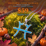 ♓ GEMSTONE JEWELRY EVENT  - Pisces Opal Zodiac Necklace – February 19 to March 20