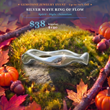 GEMSTONE JEWELRY EVENT Silver Wave Ring of Flow