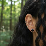 Classic Black Onyx Silver Stud Earrings