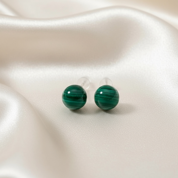 Earrings - Malachite Studs