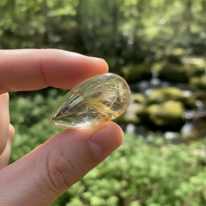 Engelshaar Rutilquarz Tropfenförmiger Cabochon