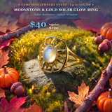 GEMSTONE JEWELRY EVENT Moonstone & Gold Solar Glow Ring
