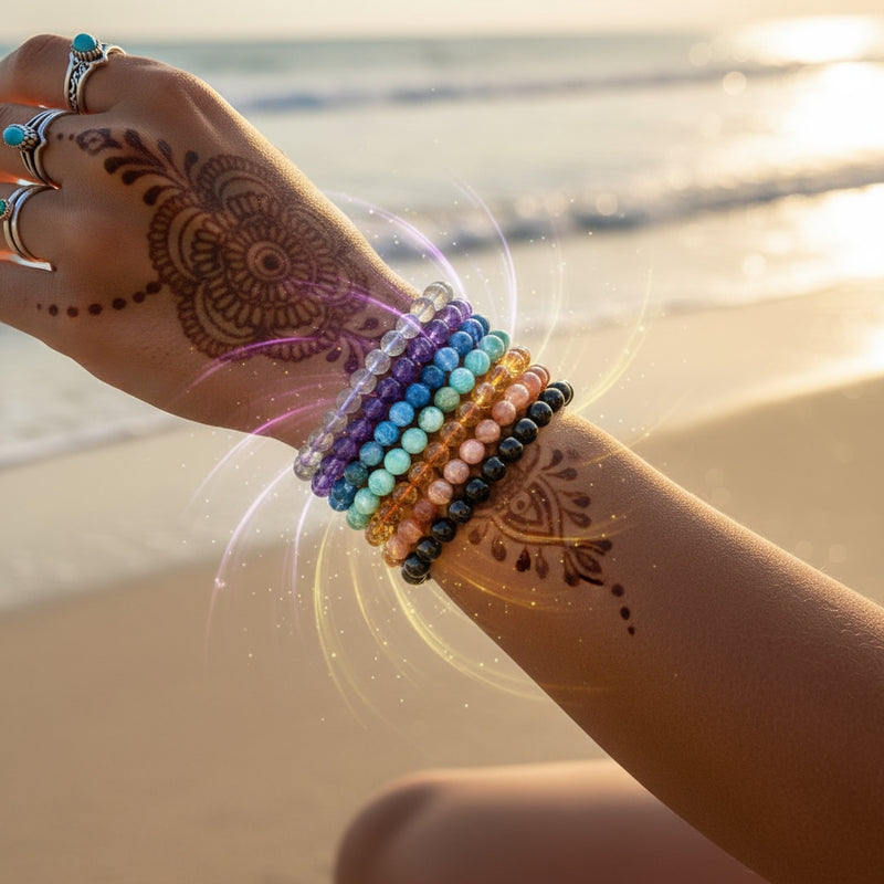 Seven Chakra Stone Bracelet (7-Piece Set)