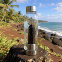 Botella de agua de cristal + estuche de transporte