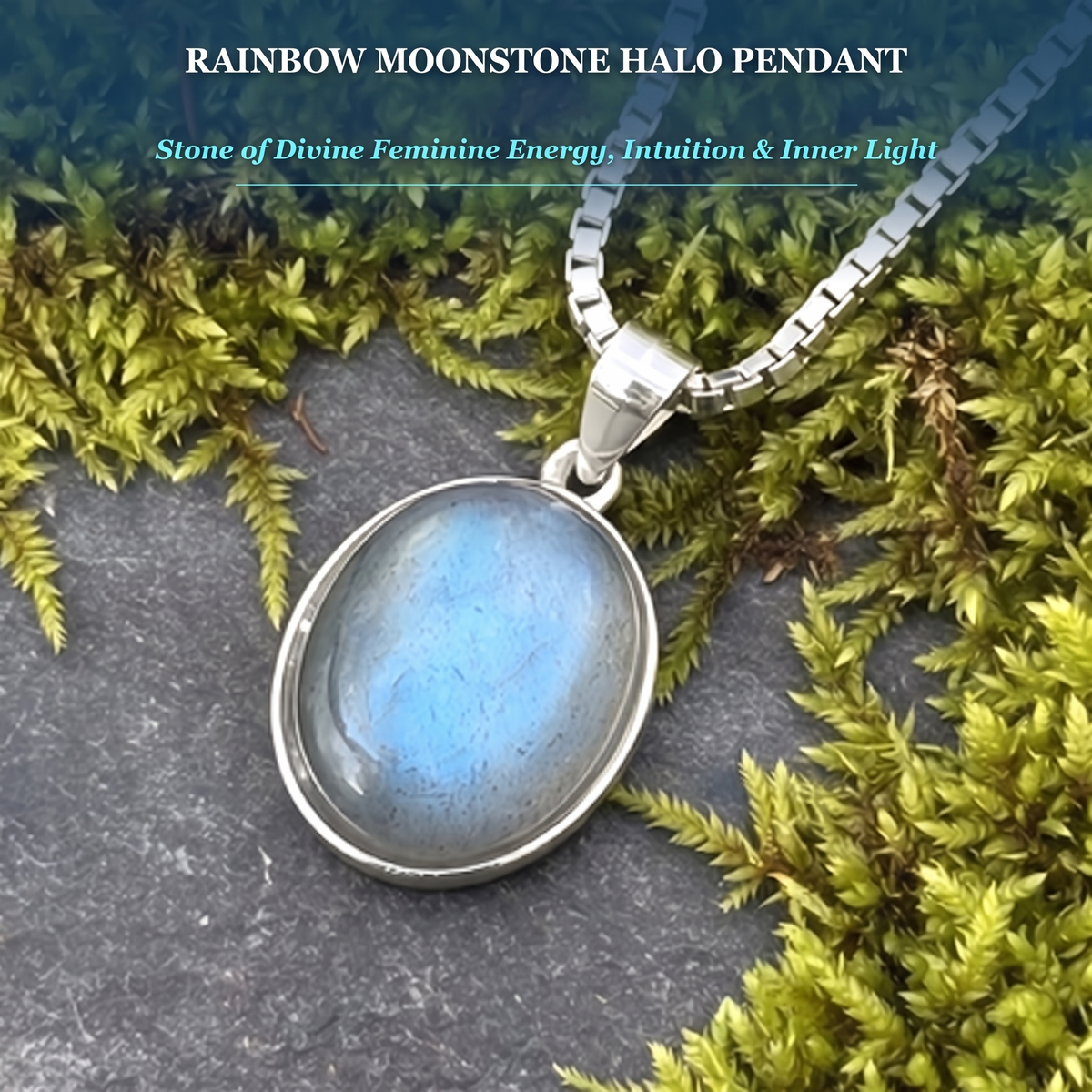 Z ARRON DESIGN Collier avec pendentif en fil de cuivre et pierre de lune Serenity