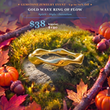 GEMSTONE JEWELRY EVENT Gold Wave Ring of Flow