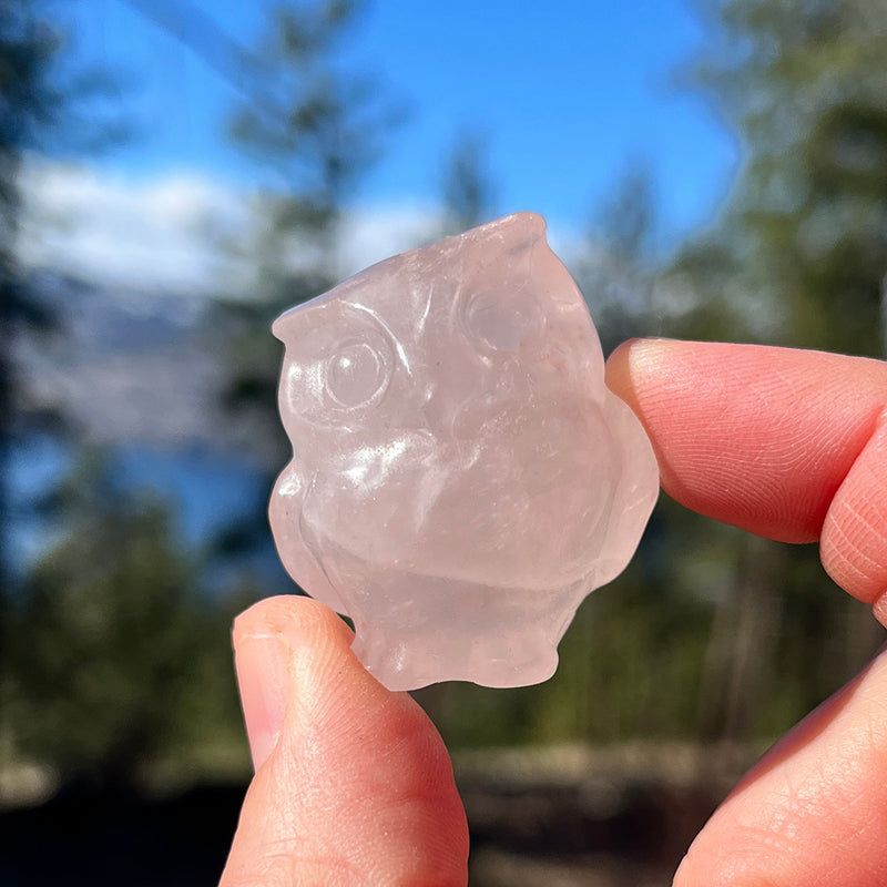Crystal Animal Spirit Totems: Rose Quartz Owl