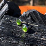 Earrings - Peridot Crystal Sterling Silver Studs