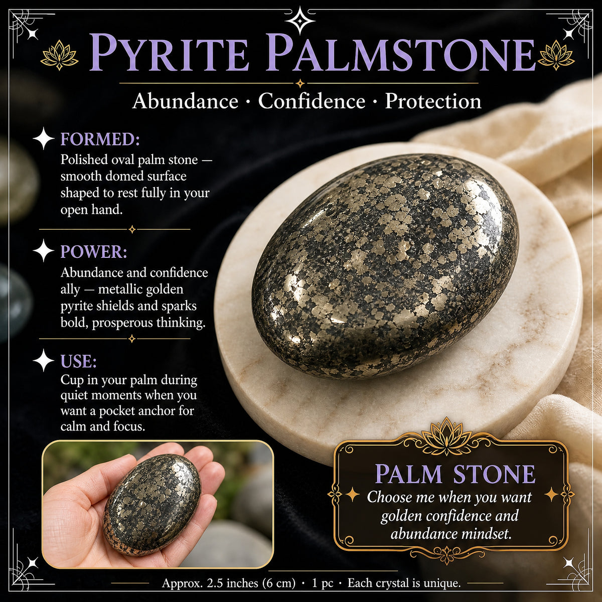 Pierre de palme en pyrite