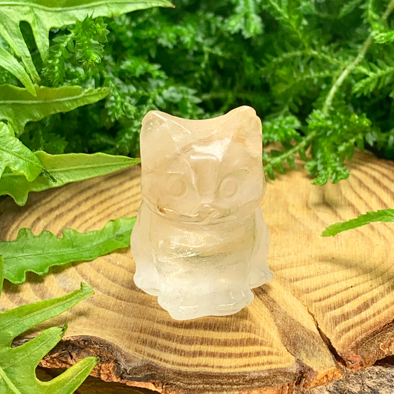 Crystal Animal Spirit Totems: Clear Quartz Cat