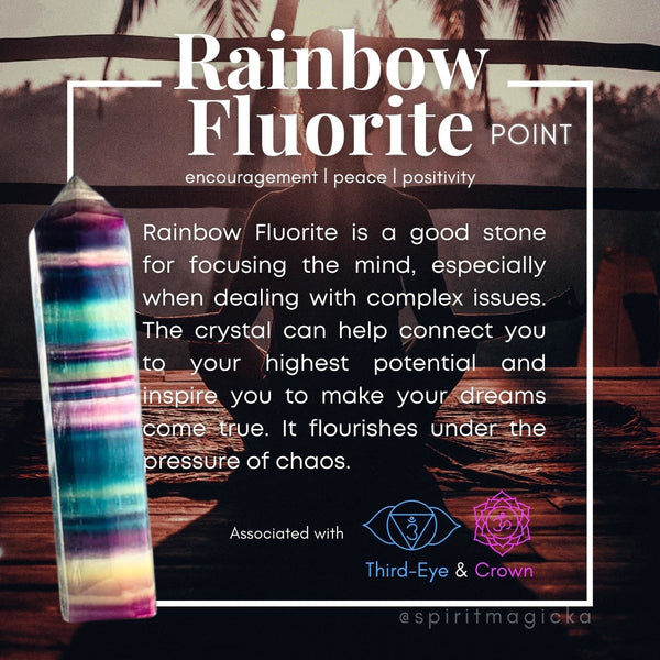 Rainbow Fluorite Point - wand