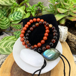 Conjunto de pulseras Mala Chakra raíz 🌈