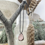 Rose Quartz Soft Soldered Pendant