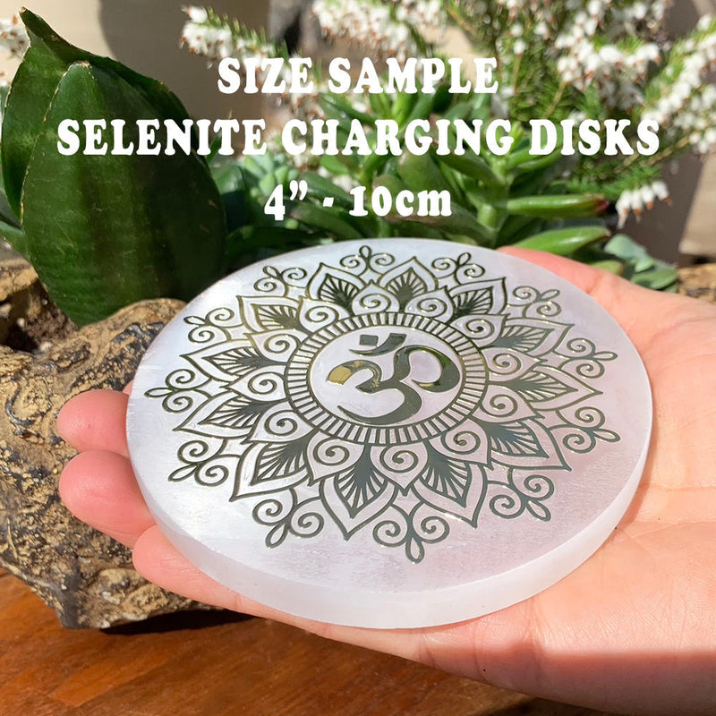 Copy of ZZZZZZ Working onSelenite OM Chakra Disk - wand