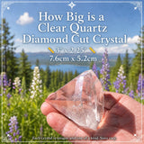 Cristal de quartz clair taillé en diamant