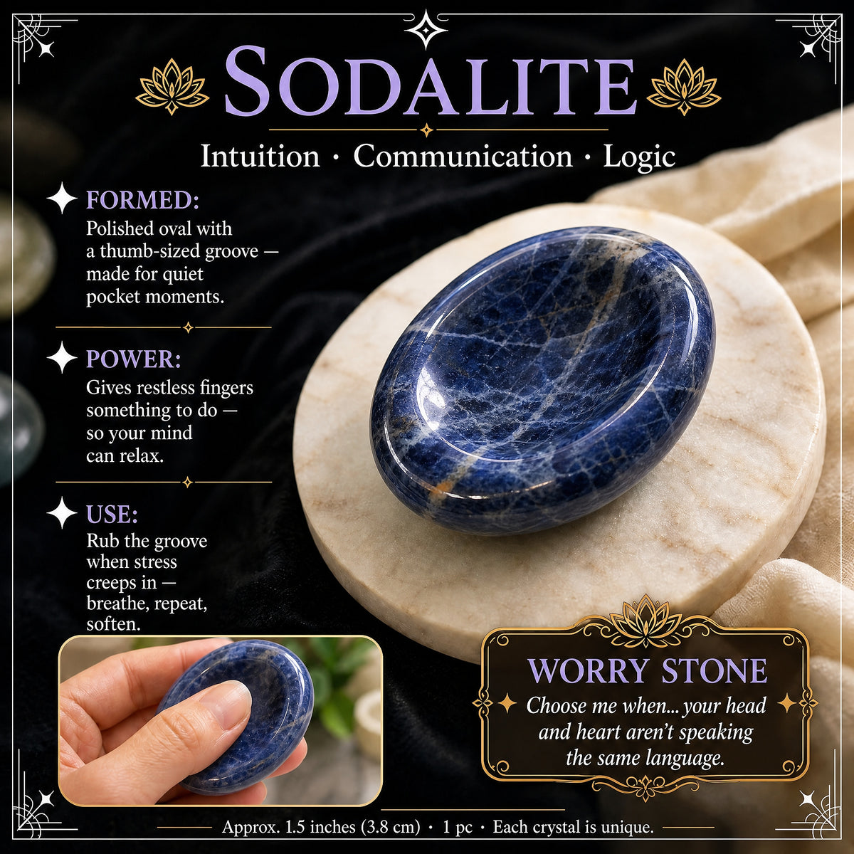 Pierre d'inquiétude Sodalite