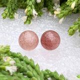 Earrings - Strawberry Quartz Studs