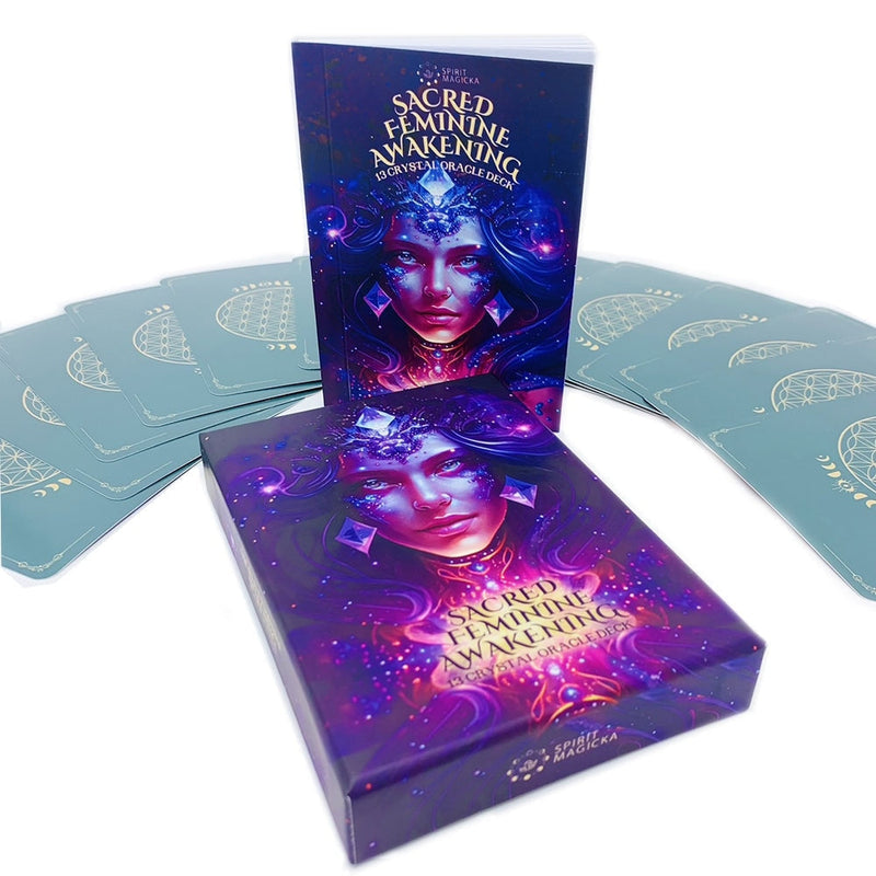 🌙 Sacred Feminine Awakening 13 Oracle Card Deck, Mini Gemstones & Course