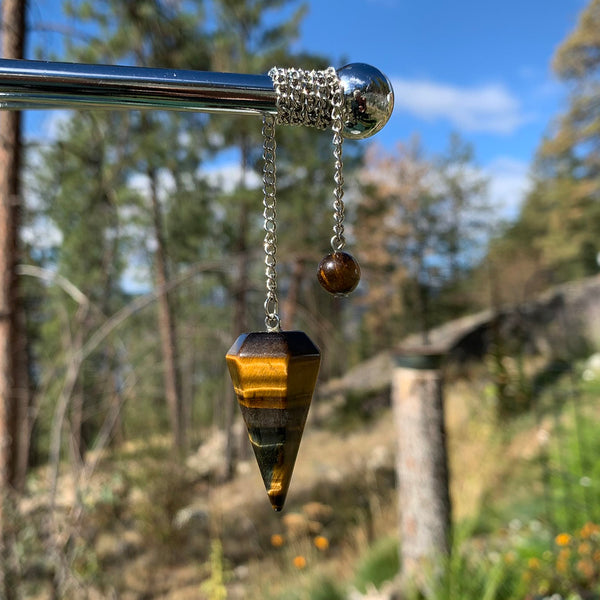 Tiger's Eye Crystal Pendulum