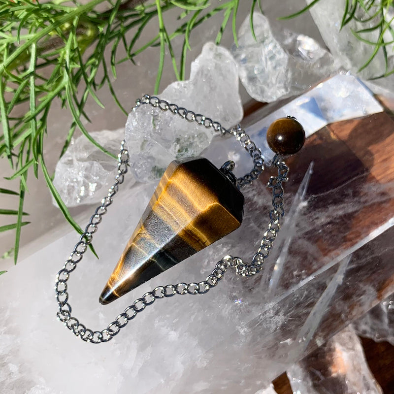 Tiger's Eye Crystal Pendulum