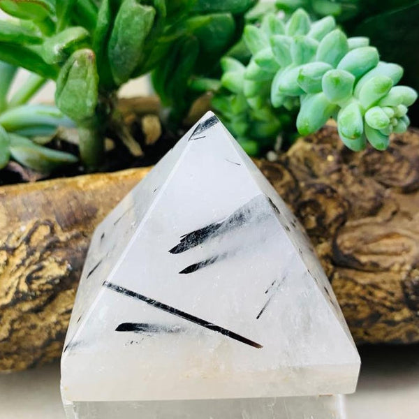 Tourmalated Quartz Pyramid - Medium - pyramids