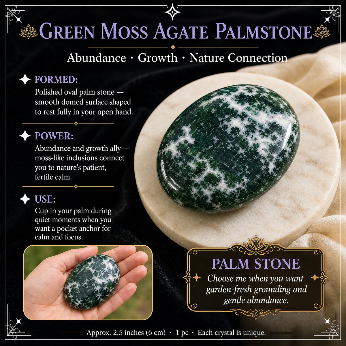 Agate mousse verte Palmstone