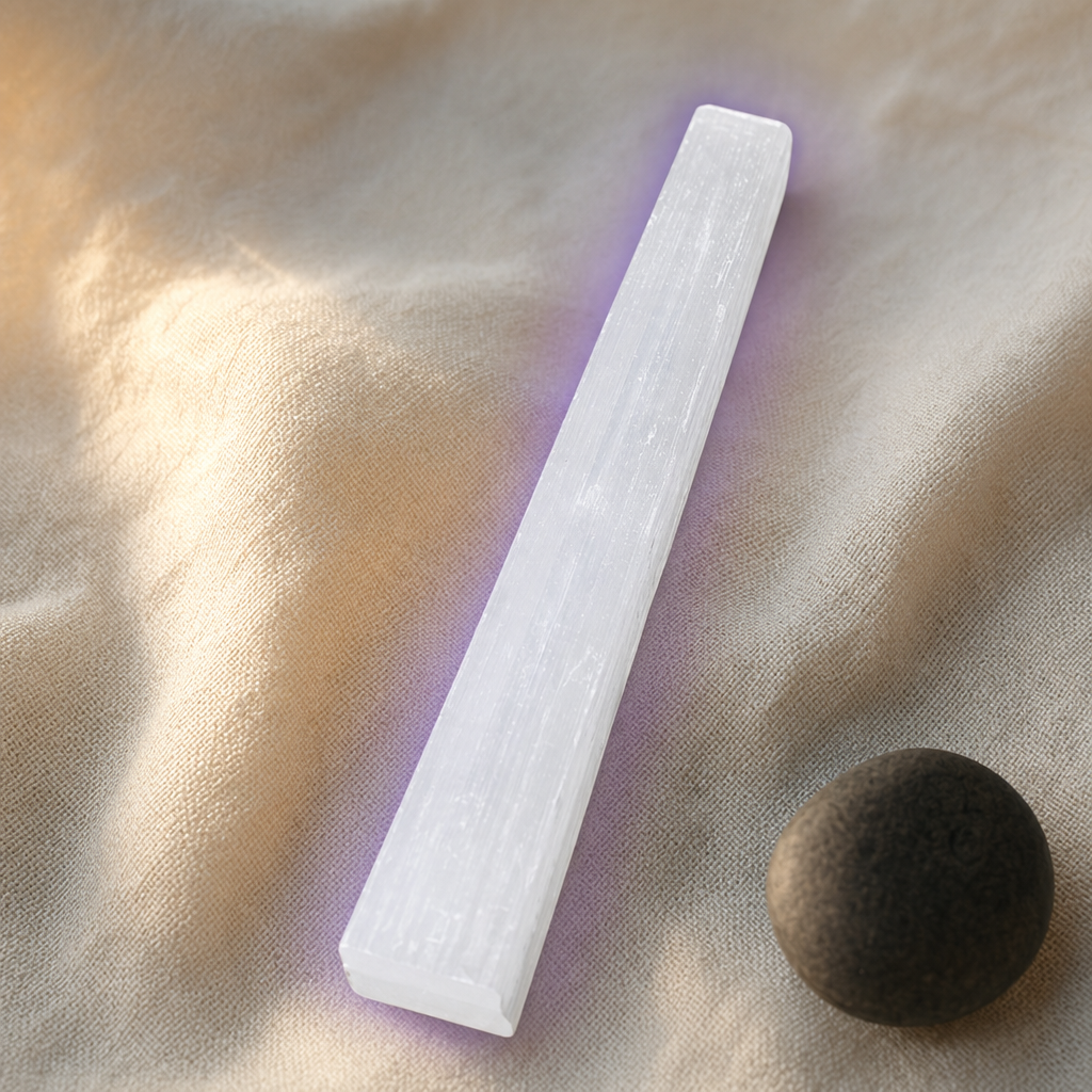 Selenite stick close-up