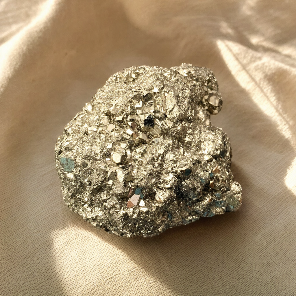 Pyrite cluster close-up