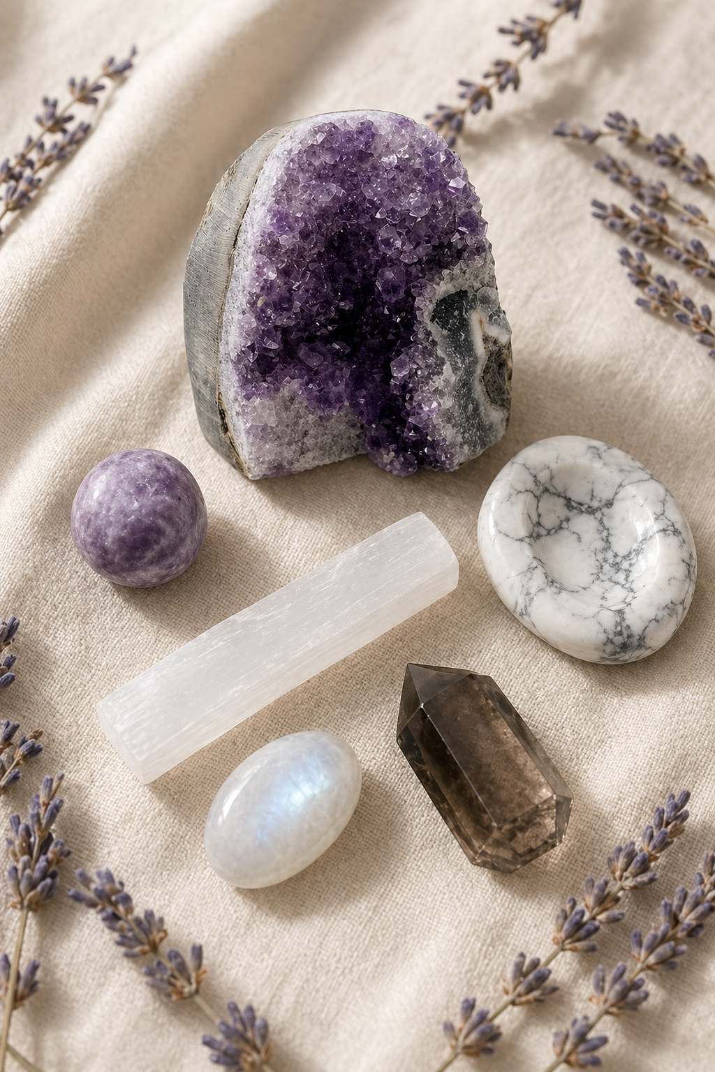 Full Spiritual Sleep kit with the Geode Freeform amethyst centerpiece