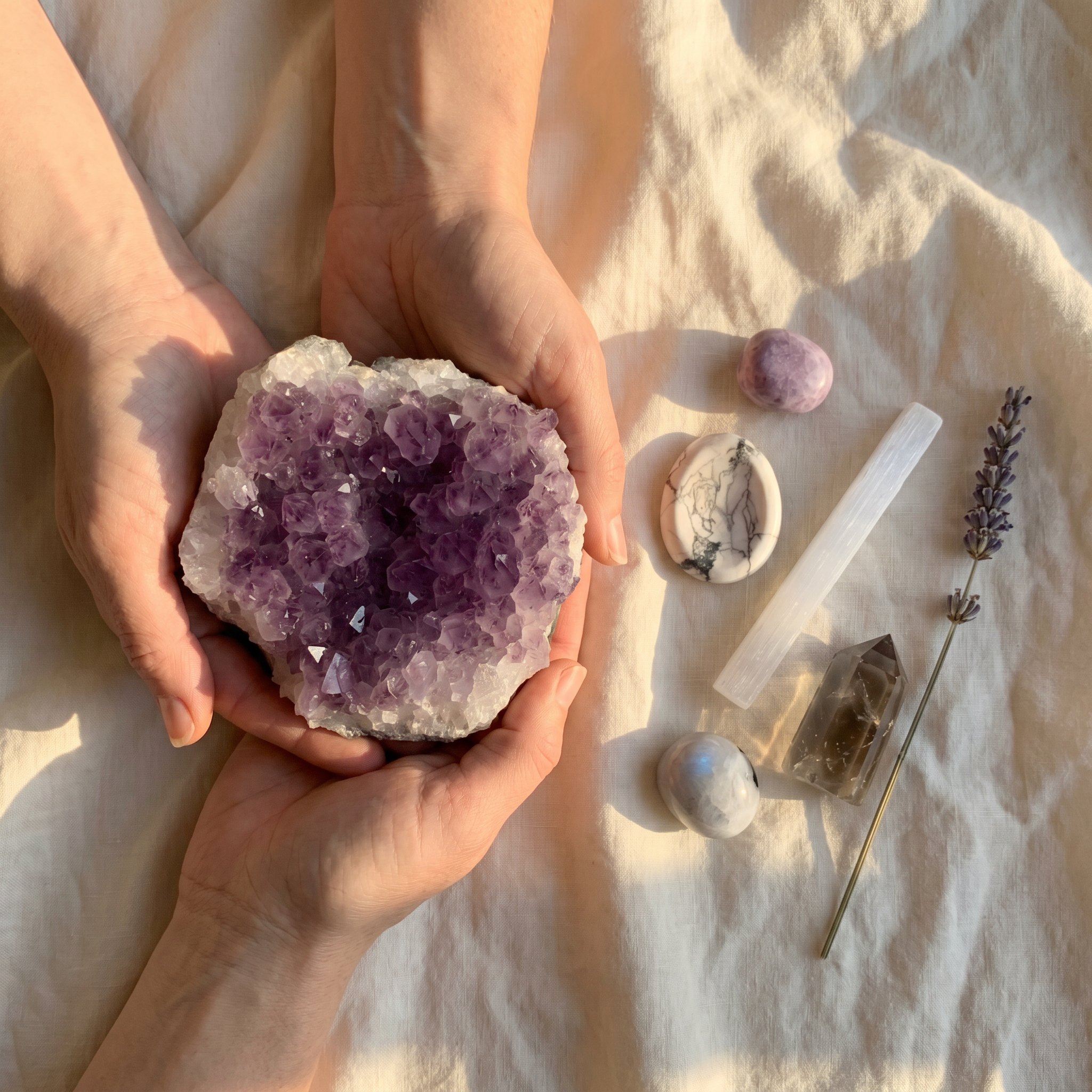 Full Spiritual Sleep kit with the Large Cluster amethyst centerpiece